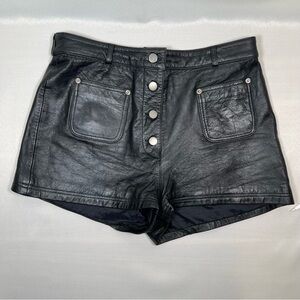 First Genuine Leather Vintage Leather High Waisted Shorts